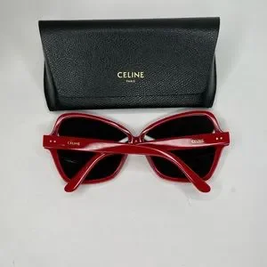 Celine Sunglasses. Guaranteed Authentic Red Celine Sunglasses. Celine Oversized Round Sunglasses CL4005FN Red 1759232  main image 4